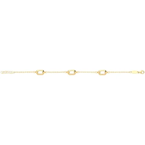 9ct Yellow Gold Hexagon Bracelet 1.7g